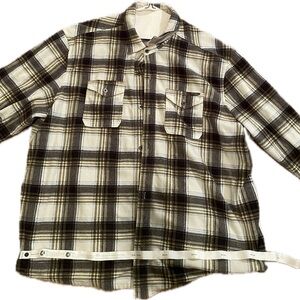 Eddie Bauer Gray and White Flannel Shirt